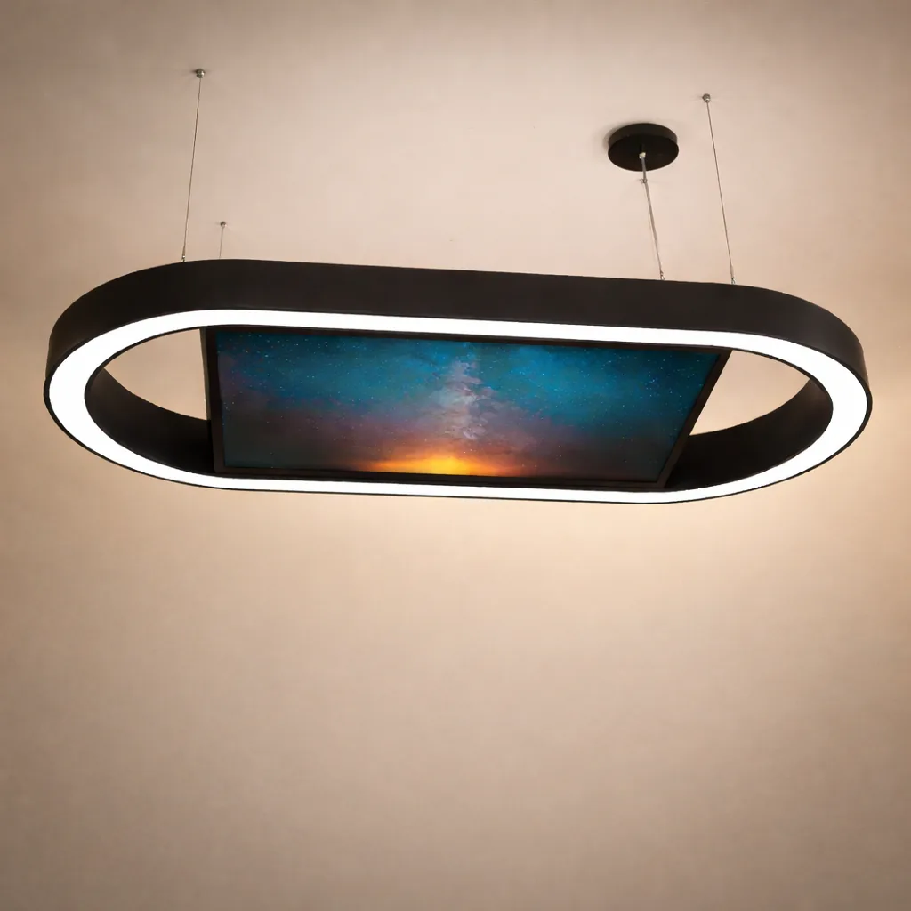 Suspension ovale EVO Oval Media 90 finition noir avec Smart TV intégrée