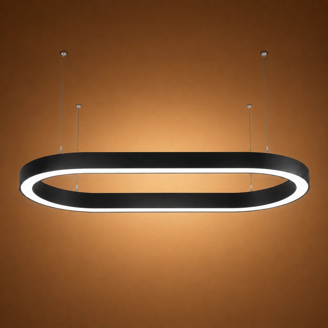 Suspension LED ovale EVO Signature pour accueil de cabinet dentaire